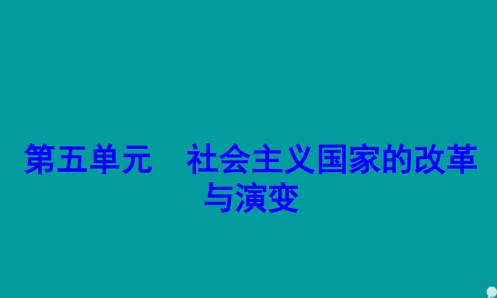 九年级历史下册 第10课 社会主义国家的改革课件 新人教版 课件