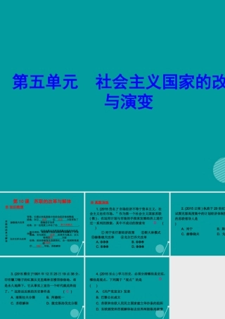 九年级历史下册 第10课 社会主义国家的改革课件 新人教版 课件