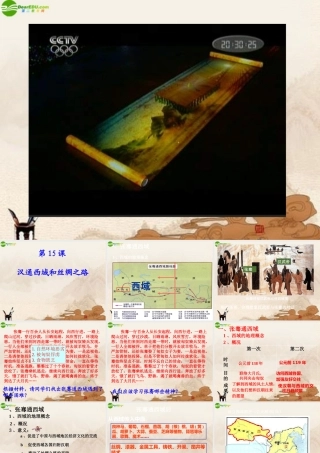 七年级历史上册 汉通西域和丝绸之路课件 人教新课标版 课件
