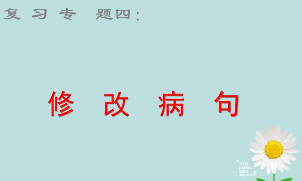 中考语文 修改病句复习课件 新人教版 课件