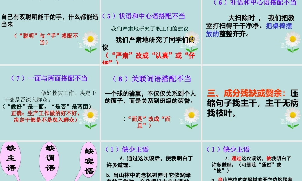 中考语文 修改病句复习课件 新人教版 课件