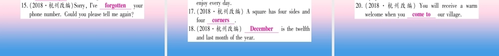 中考英语准点备考 专题精讲十六 词句运用课件