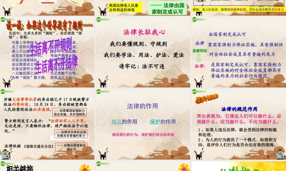 七年级政治下册 走近法律课件 人教新课标版 课件