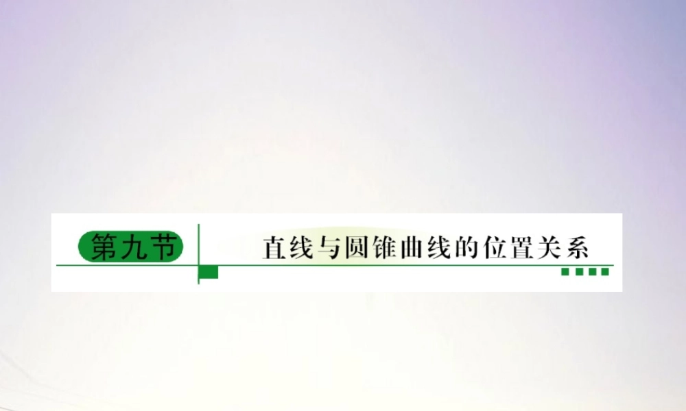 9直线与圆锥曲线的位置关系课件 新人教A版 课件