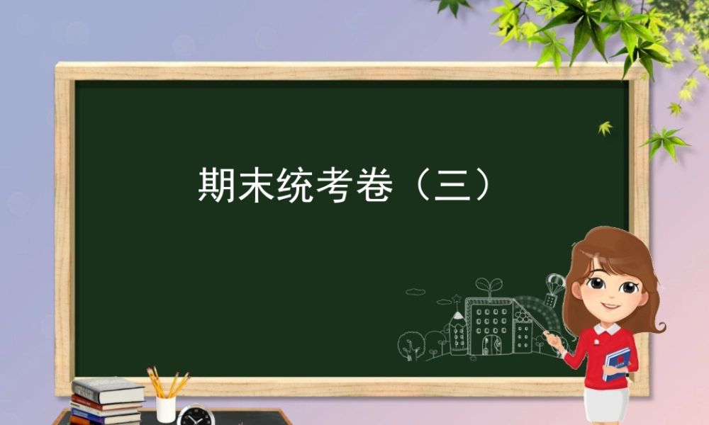 九年级化学 重点题目 期末统考卷(三)课件 (新版)新人教版 课件