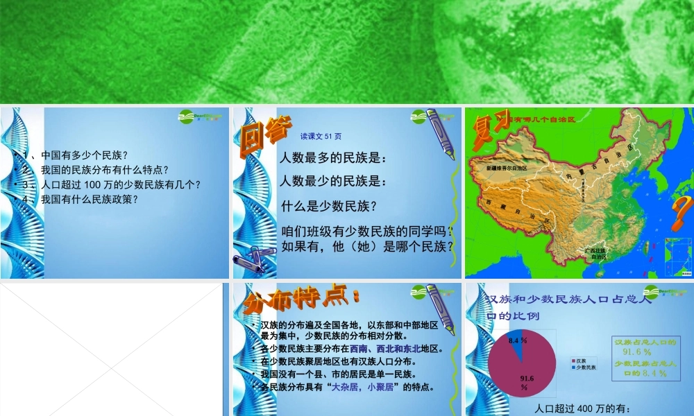 七年级地理上册 第二章第三节 多民族的国家课件 中图版 课件