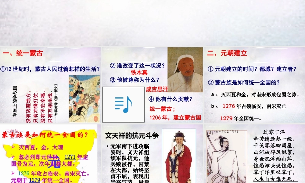 七年级历史下册 2.4 元朝的统一课件 中图版 课件