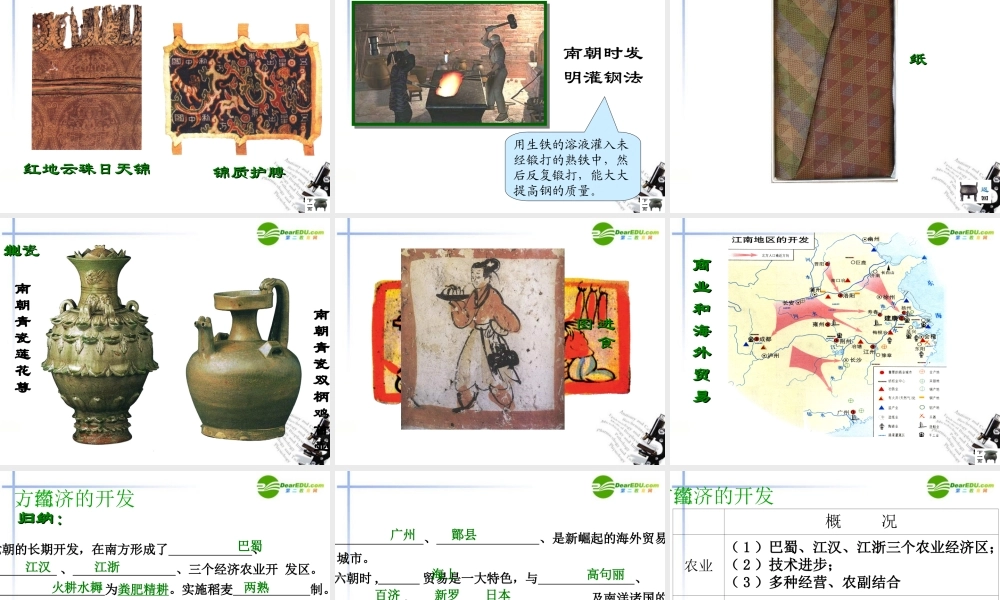 七年级历史上册(南方经济的发展)课件1 华东师大版 课件