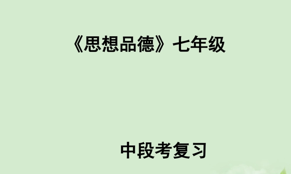 七年级政治 半期复习课件 人教新课标版 课件