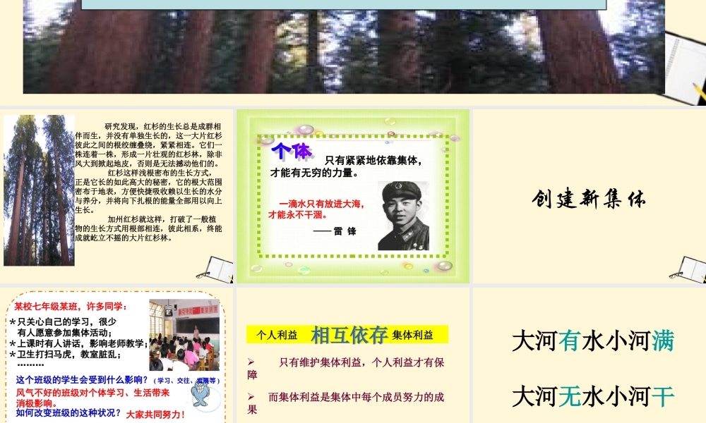 七年级政治 第一课第二框创建新集体 课件 人教新课标版 课件