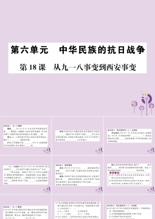 (河南专版)八年级历史上册 第六单元 中华民族的抗日战争 第18课 从九一八事变到西安事变课件 新人教版 课件