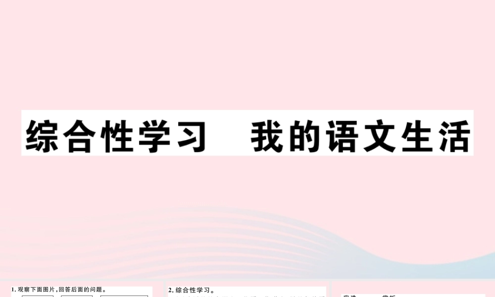 (通用版)文下册 第六单元 综合性学习 我的语文生活习题课件 新人教版 课件