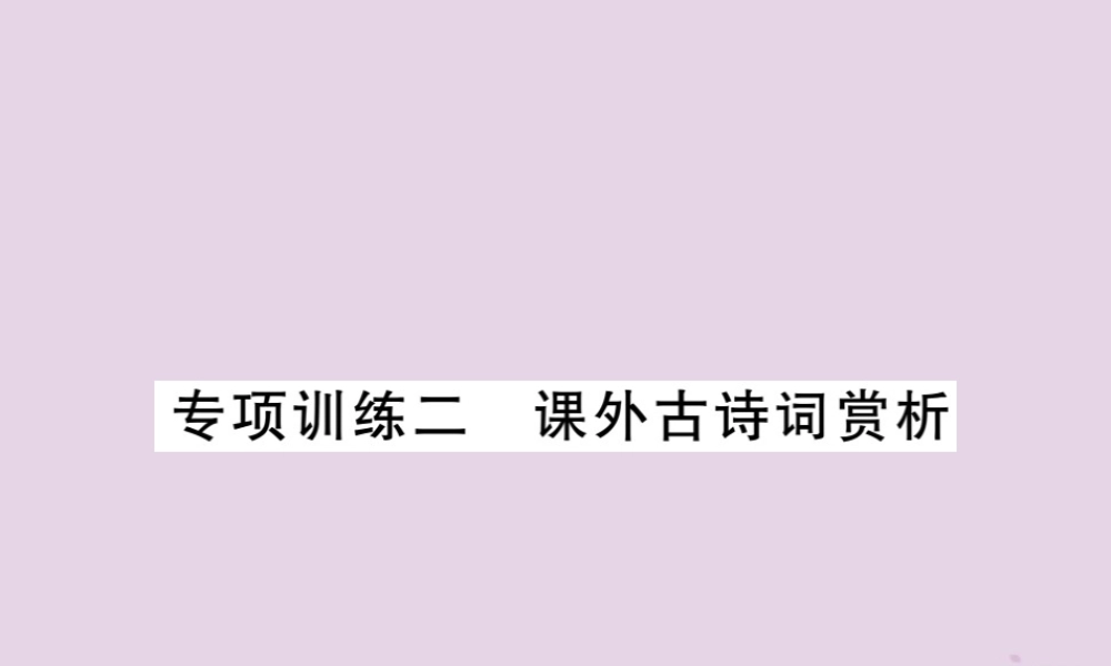 (贵州专版)中考语文复习 第二轮 古诗文阅读 专题十 文言文阅读 专项训练二 课外古诗词赏析课件