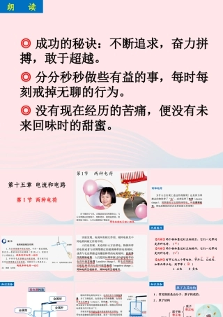 151两种电荷课件 九年级物理全册 15.1两种电荷课件+素材 (新版)新人教版