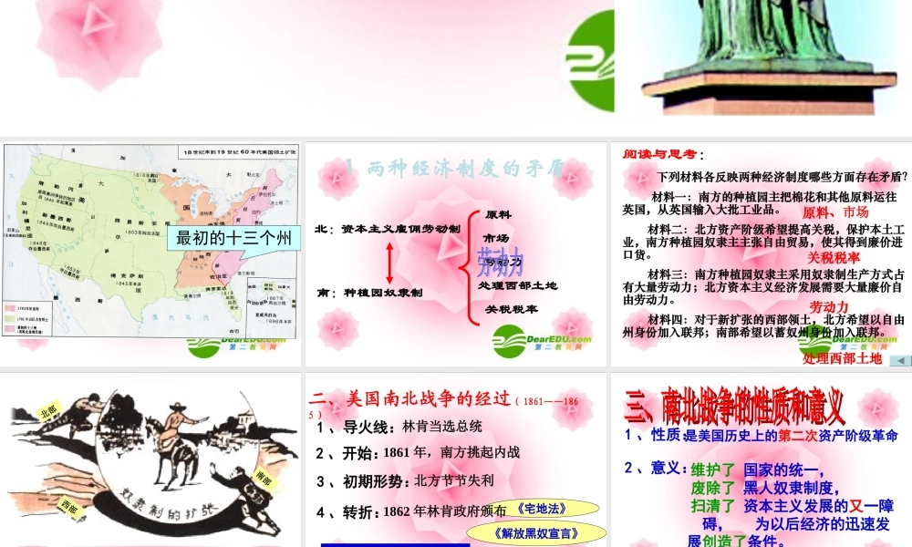 九年级历史上册 第17课 美国南北战争课件 岳麓版 课件