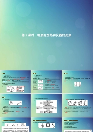 九年级化学上册 第一单元 走进化学世界 课题3 走进化学实验室 第2课时 物质的加热和仪器的洗涤课件 (新版)新人教版 课件