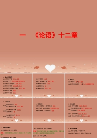 中考语文 第一篇 课内重点文言文梳理一(论语)十二章讲解课件