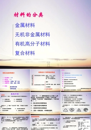 九年级化学 有机合成材料复习课件 湘教版 课件