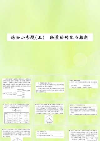 九年级化学下册 第十一单元 盐 化肥 滚动小专题(三)物质的转化与推断复习课件 (新版)新人教版 课件