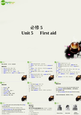 (状元之路)高考英语 Unit5 First aid课件 新人教版必修5 课件