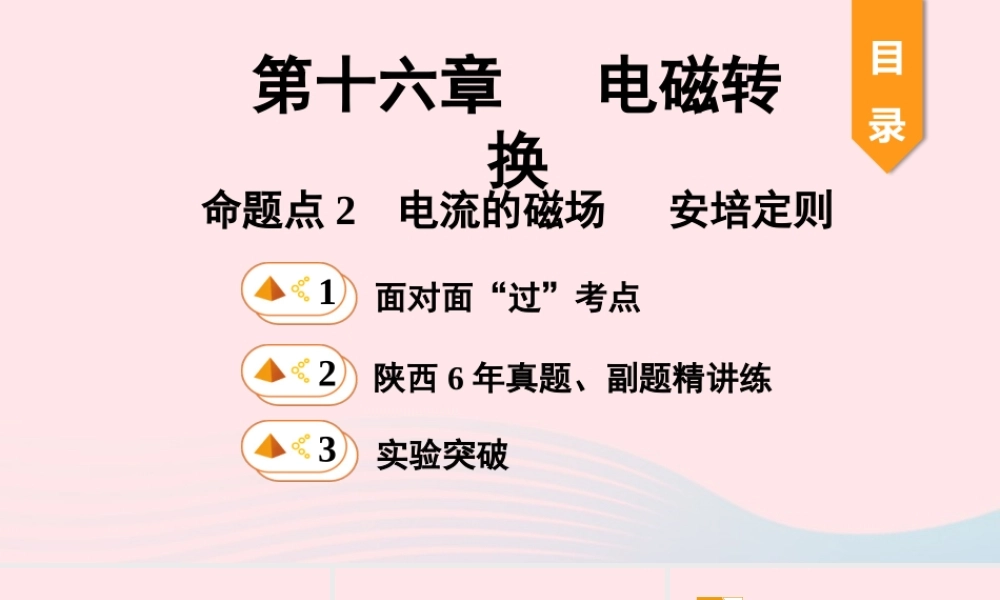 中考物理一轮复习 基础考点一遍过 第十六章 电磁转换 命题点2 电流的磁场 安培定则课件