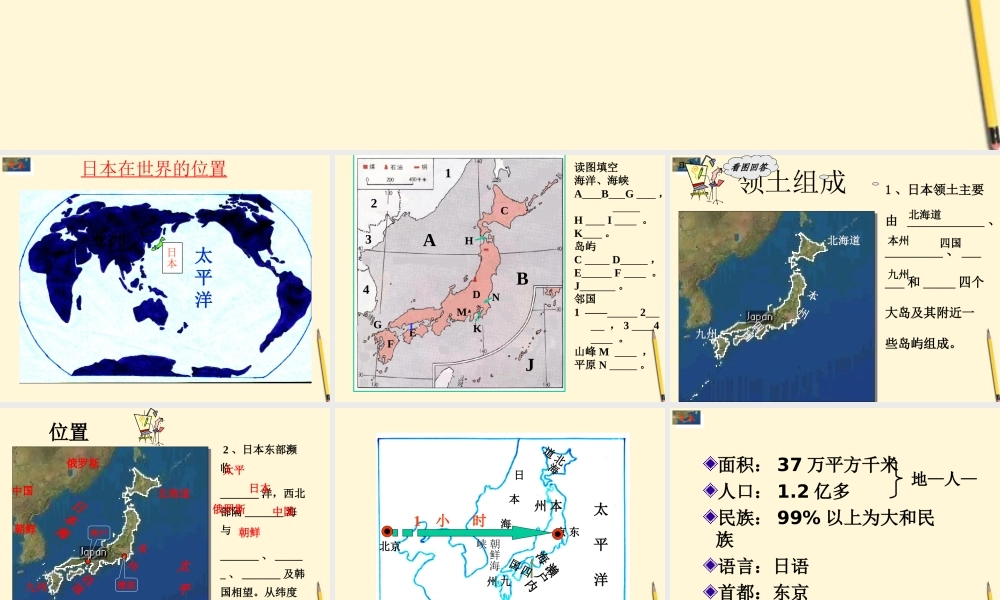 七年级地理下册 7.5(樱花之国-日本)课件 粤教版 课件