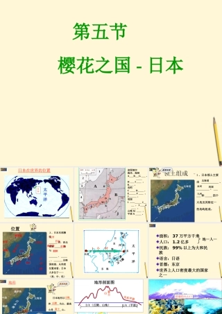 七年级地理下册 7.5(樱花之国-日本)课件 粤教版 课件