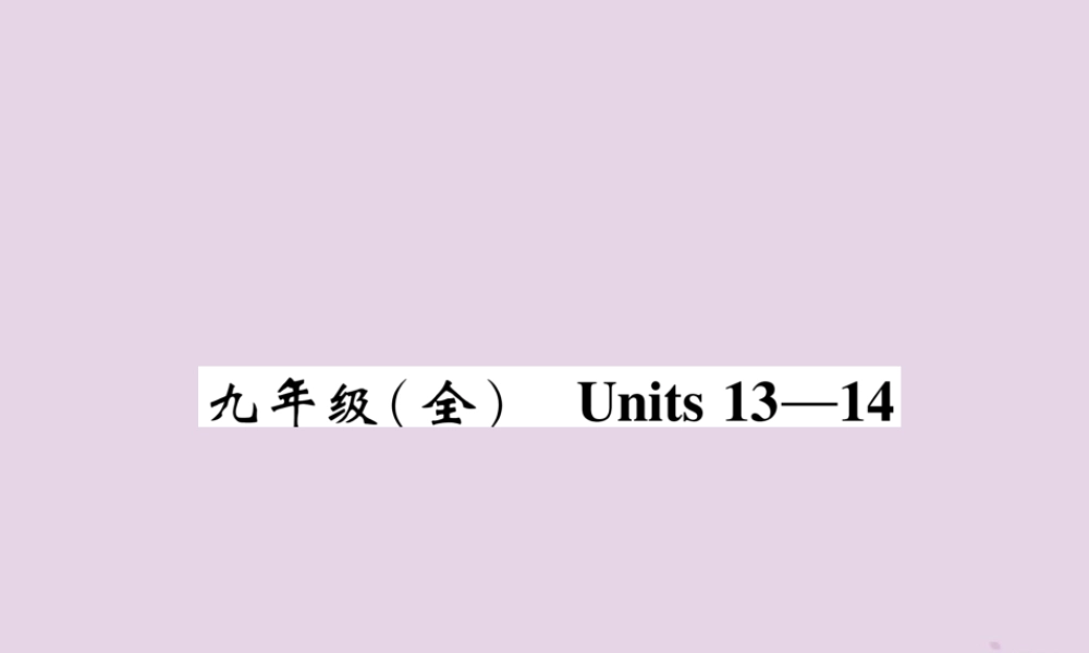 中考英语总复习 第一篇 教材知识梳理篇 九全 Units 13 14(精讲)课件