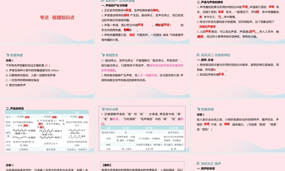 中考物理一轮复习 第1讲 声现象课件