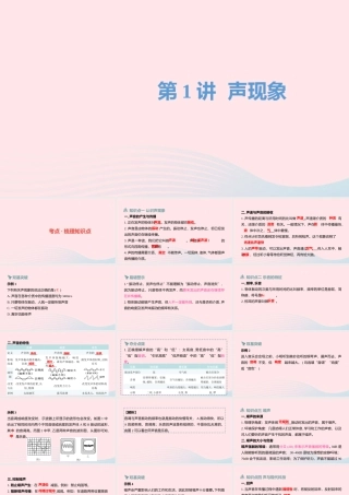 中考物理一轮复习 第1讲 声现象课件
