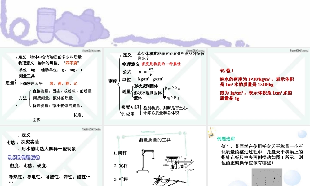 中考物理复习课件 物质的物理属性 苏科版 课件