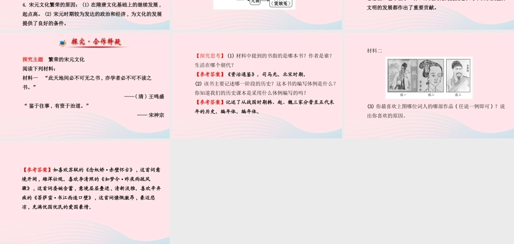 七年级历史下册 第二单元多元文化碰撞交融与社会经济高度发展 第16课 繁荣的宋元文化课件 北师大版 课件