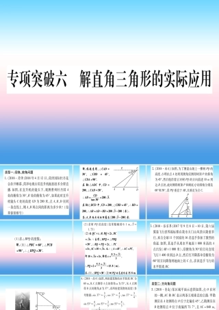 (甘肃专用)中考数学 第二轮 中档题突破 专项突破6 解直角三角形的实际应用作业课件