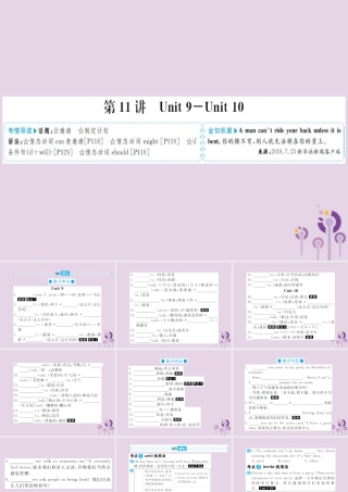 中考英语总复习 第一部分 系统复习 成绩基石 八上 第11讲 Unit 9 10课件