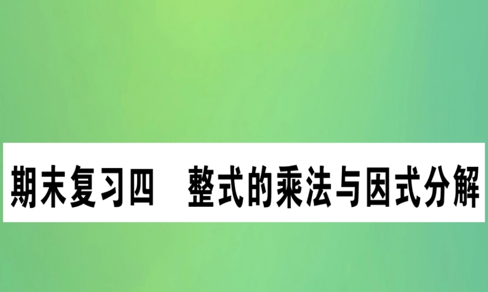 (江西专用)八年级数学上册 期末复习四 整式的乘法与因式分解作业课件 (新版)新人教版 课件