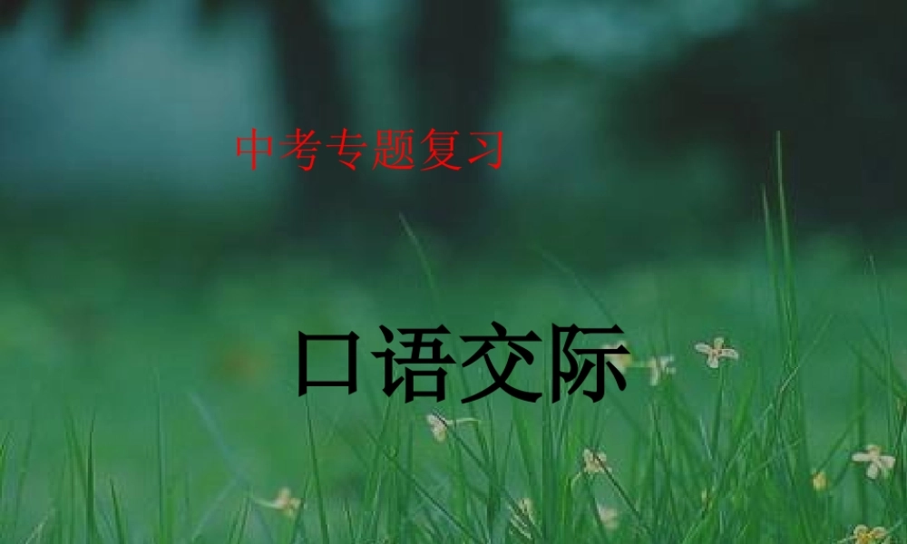 中考语文 复习(口语交际与综合探究)课件