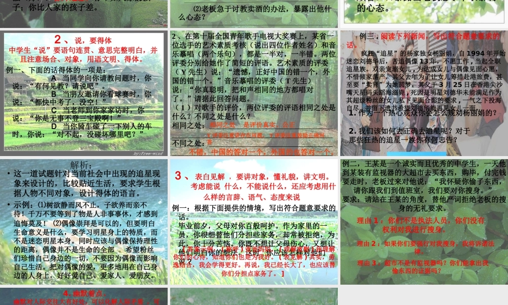 中考语文 复习(口语交际与综合探究)课件