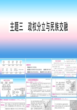 (甘肃专用)中考历史总复习 第一篇 考点系统复习 板块一 中国古代史 主题三 政权分立与民族融合(精讲)课件