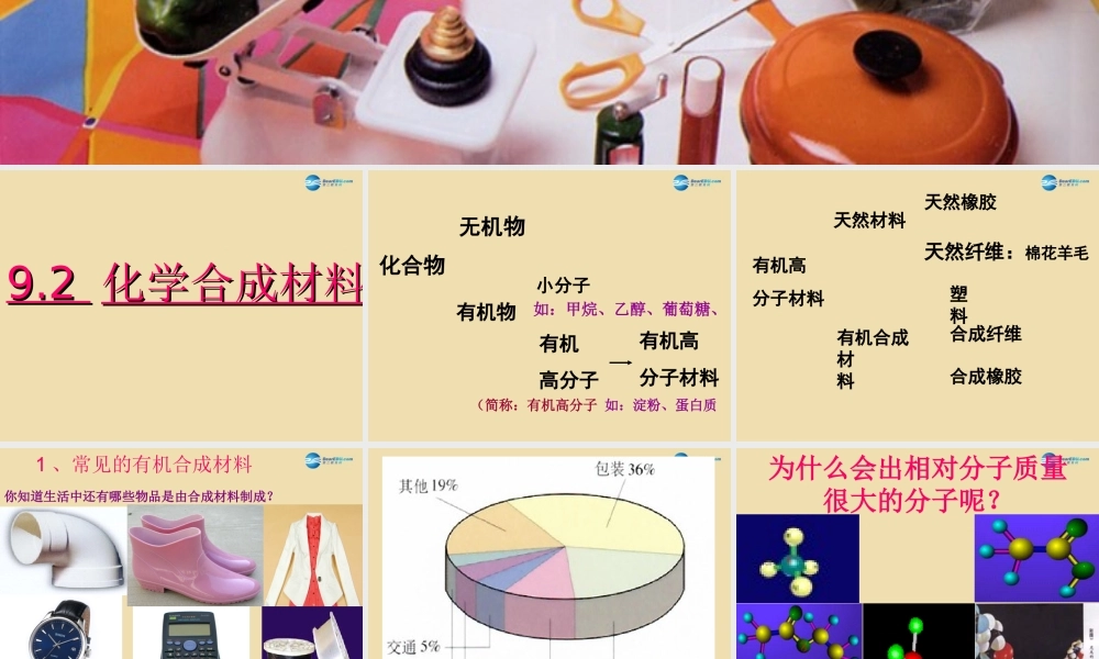九年级化学下册 第9章 第2节 化学合成材料参考课件 (新版)粤教版 课件