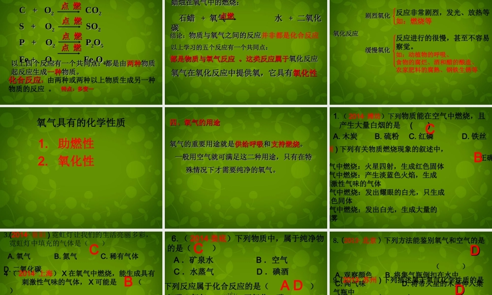 九年级化学上册(22 氧气)课件 (新版)新人教版 课件