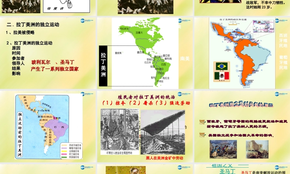 九年级历史上册(第五单元 第16课 殖民地人民的抗争)课件 新人教版 课件