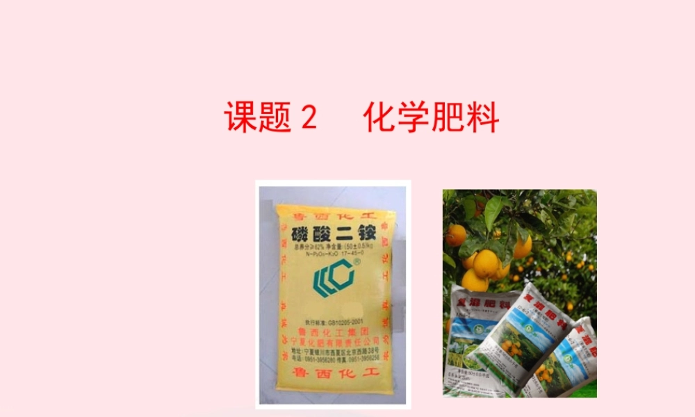 九年级化学下册 第十一单元 盐 化肥 课题2 化学肥料课件 新人教版 课件