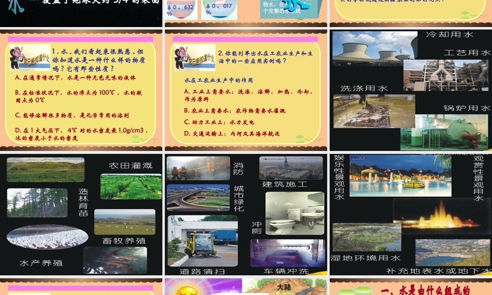 九年级化学上册(自然界中的水)课件11 沪教版 课件