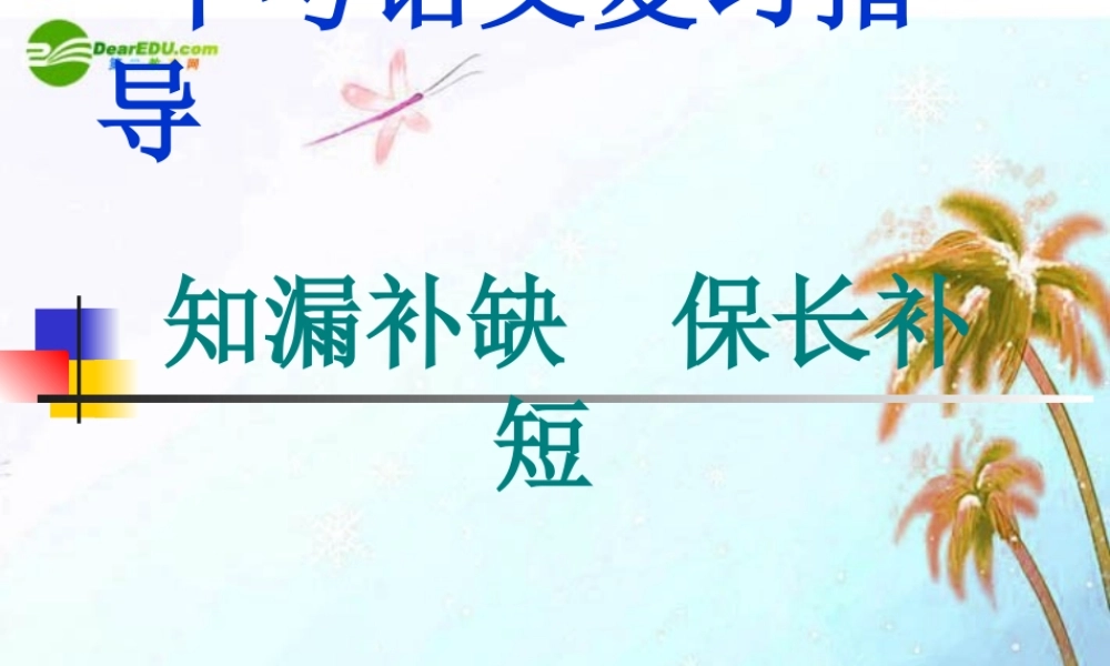 中考语文复习专题课件 知漏补缺  保长补短 课件