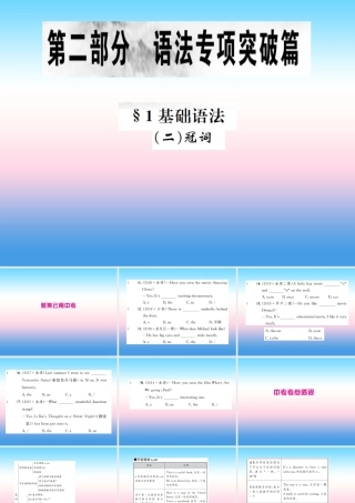 中考英语总复习 第二部分 语法专项突破篇 1基础语法(二)冠词习题课件