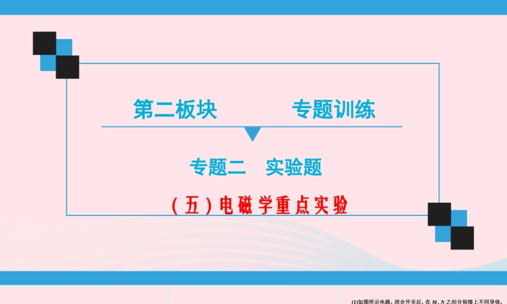 中考物理二轮复习 第2板块 专题训练 专题2 重点实验 五 电磁学重点实验课件