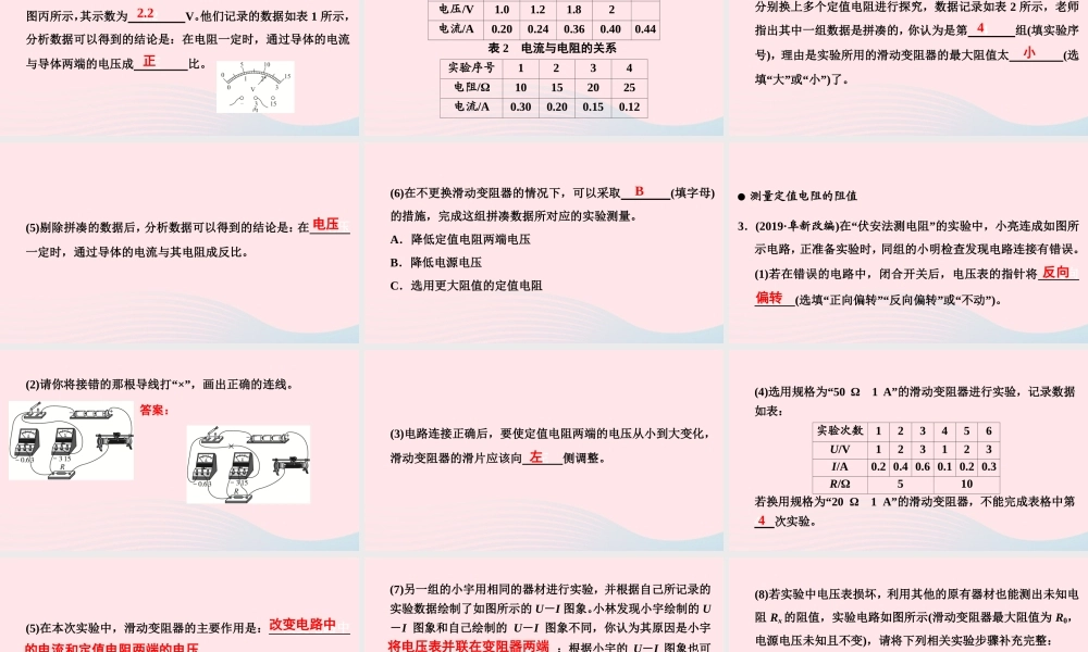 中考物理二轮复习 第2板块 专题训练 专题2 重点实验 五 电磁学重点实验课件