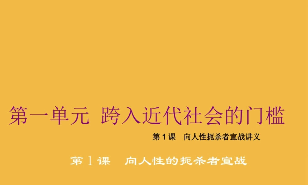 九年级历史 第1课向人性扼杀者宣战讲义课件 北师大版 课件