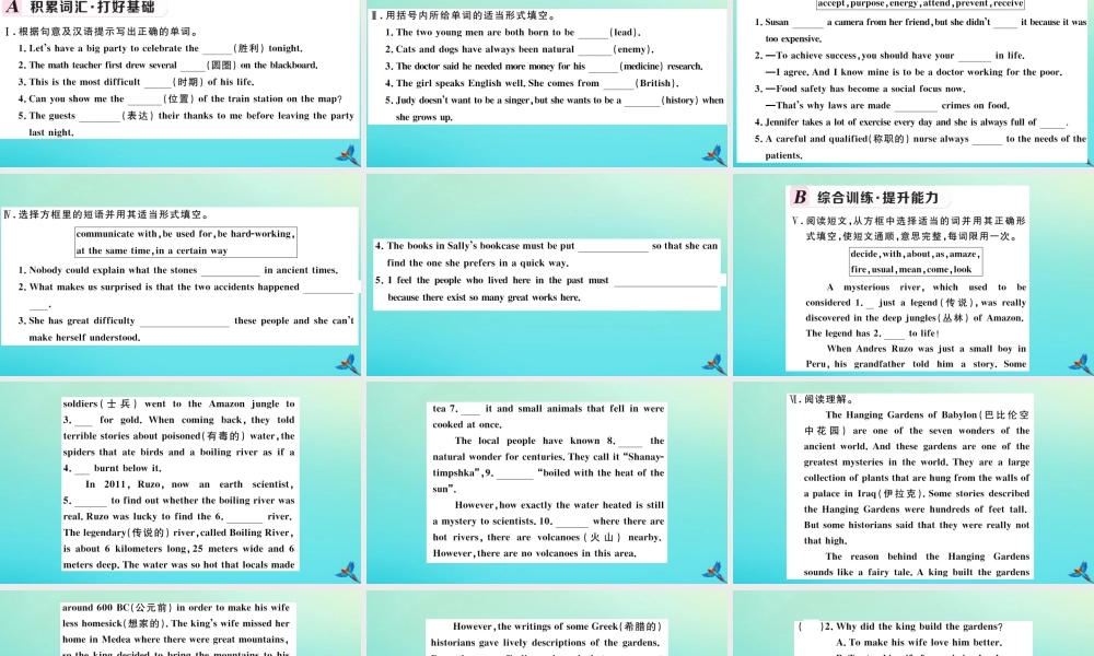 (河南专版)九年级英语全册 Unit 8 It must belong to Carla(第4课时)习题课件 (新版)人教新目标版 课件