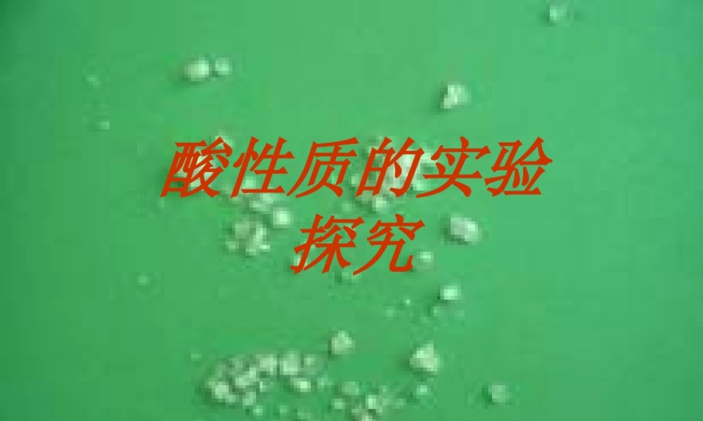 九年级化学下册 酸性质的实验探究课件